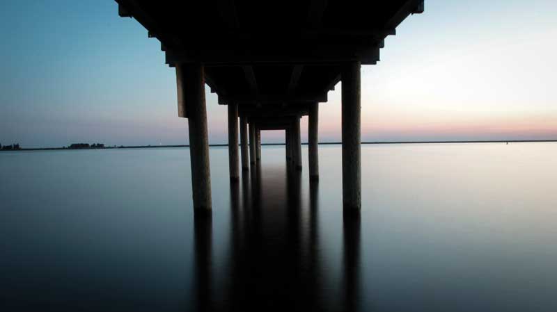 underneath a pier